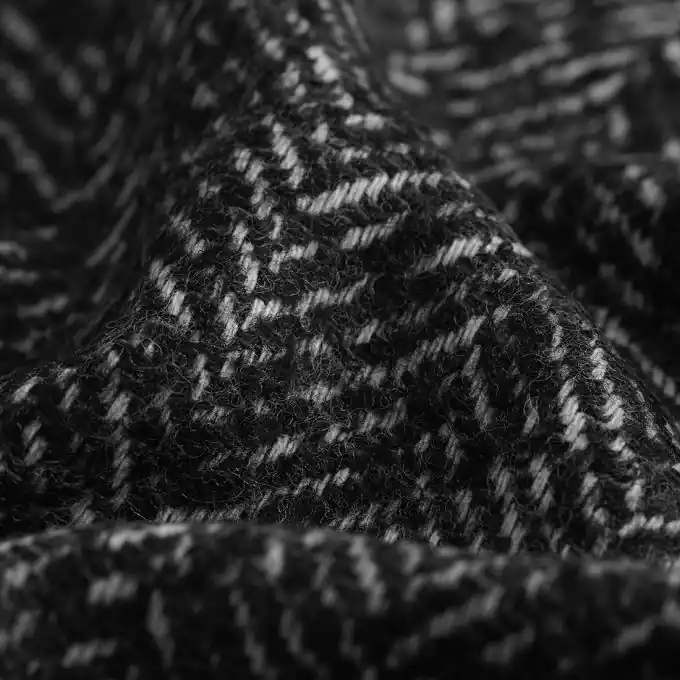 Sichere Zahlung Wollstoff Mantel Fischgräten dunkelgrau