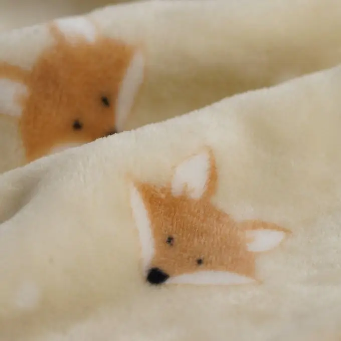 Echt Fleece-Stoff Füchse beige