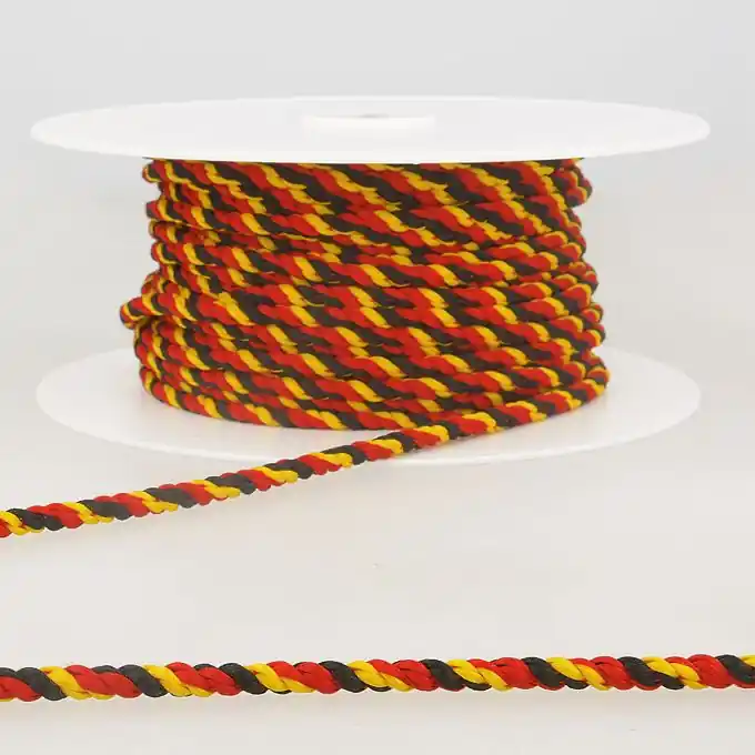Schnürsenkel Dreifarbig 4mm Schwarz/Rot/Gelb Heißes Angebot