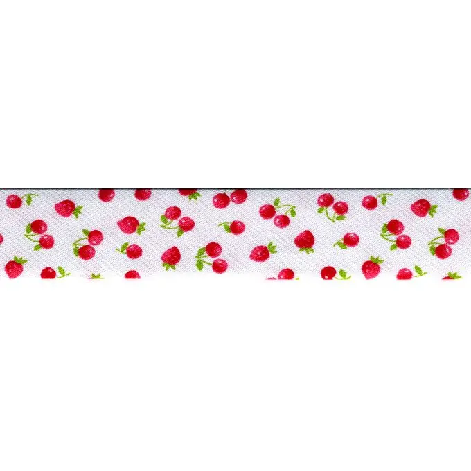 Top-Seller Schrägband gefaltet Baumwolle Kirschen Erdbeeren