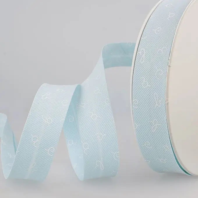 Markenprodukt Schrägband gefaltet Buchstaben 25mm Blau