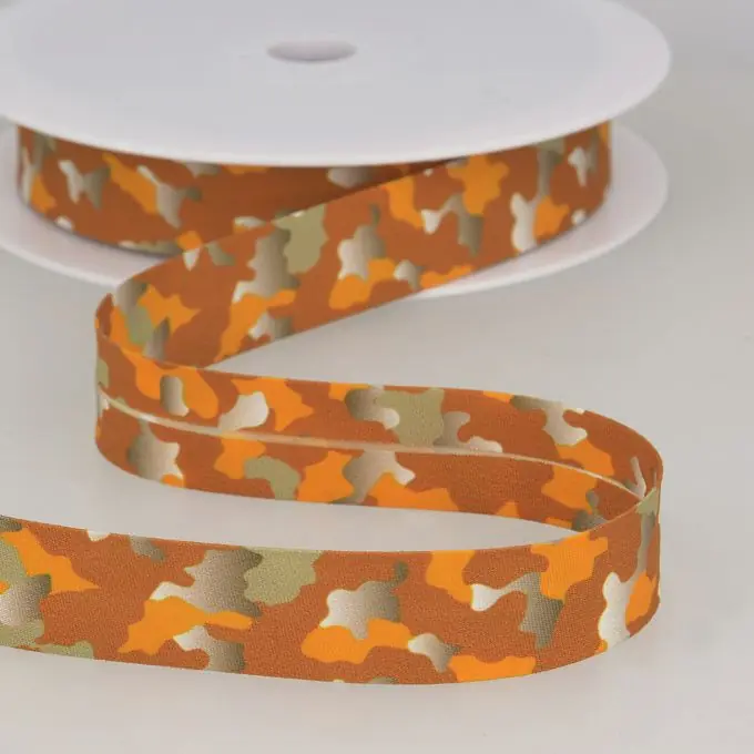 Schrägband Tarnmuster 20mm Orange Neue Kollektion