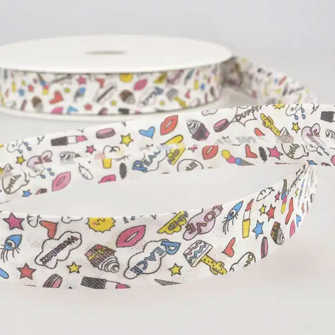 Schrägband Pop 20mm Weiß Nur Heute