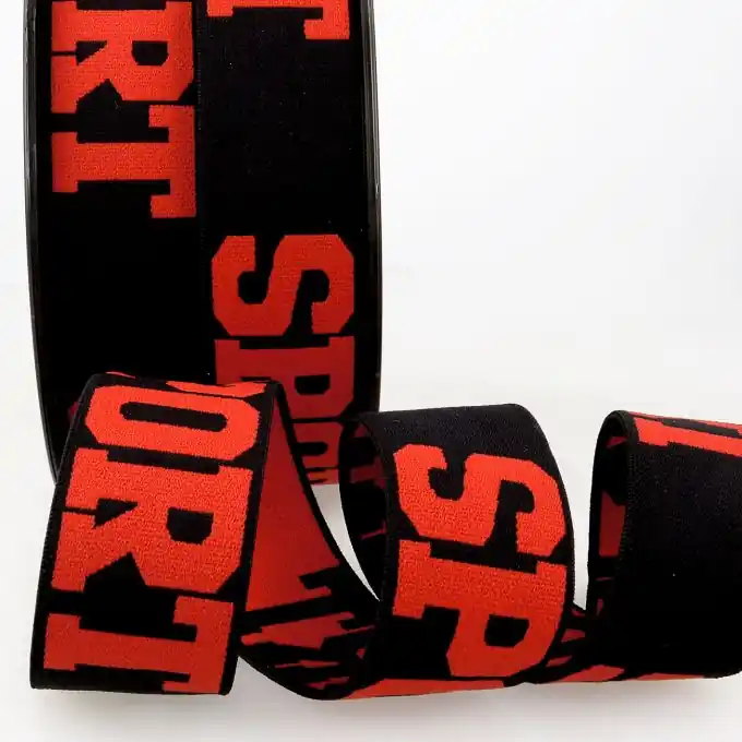 Rabatt Gummiband 32mm Sport Rot/Schwarz