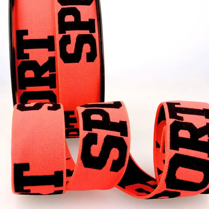 Sale Gummiband 32mm Sport Koralle/Schwarz