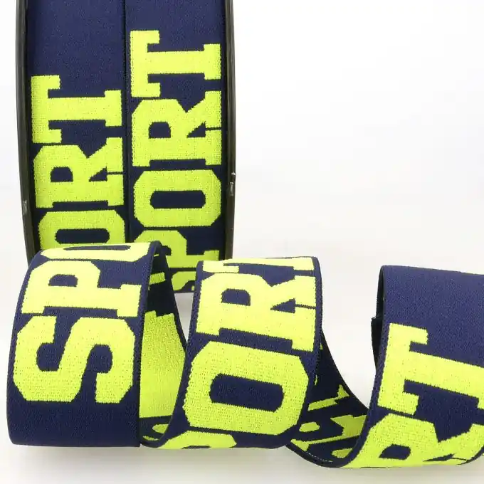 Gummiband 32mm Sport Neongelb/Schwarz Echt