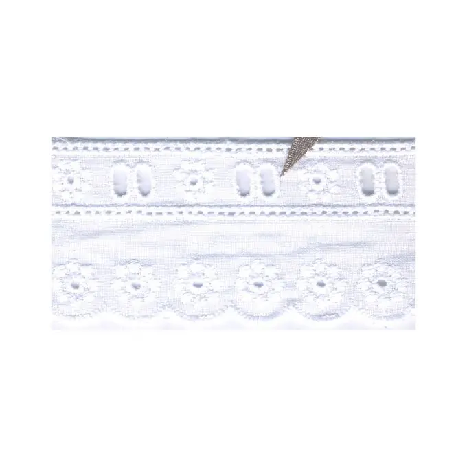 Billig Band Broderie Anglaise Schlaufen Weiß 40mm