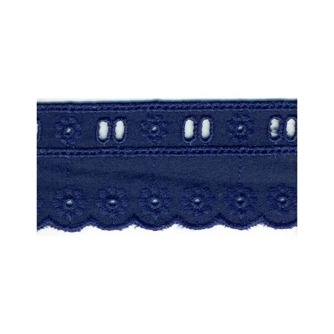 Band Broderie Anglaise Schlaufen Marineblau 40mm Aktuell
