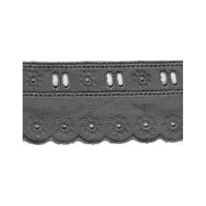 Band Broderie Anglaise Schlaufen Dunkelgrau 40mm Ab Werk