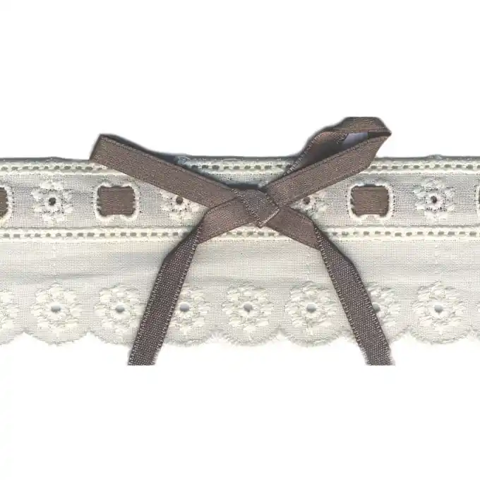 Band Broderie Anglaise Schlaufen Ecru 40mm Top-Preis