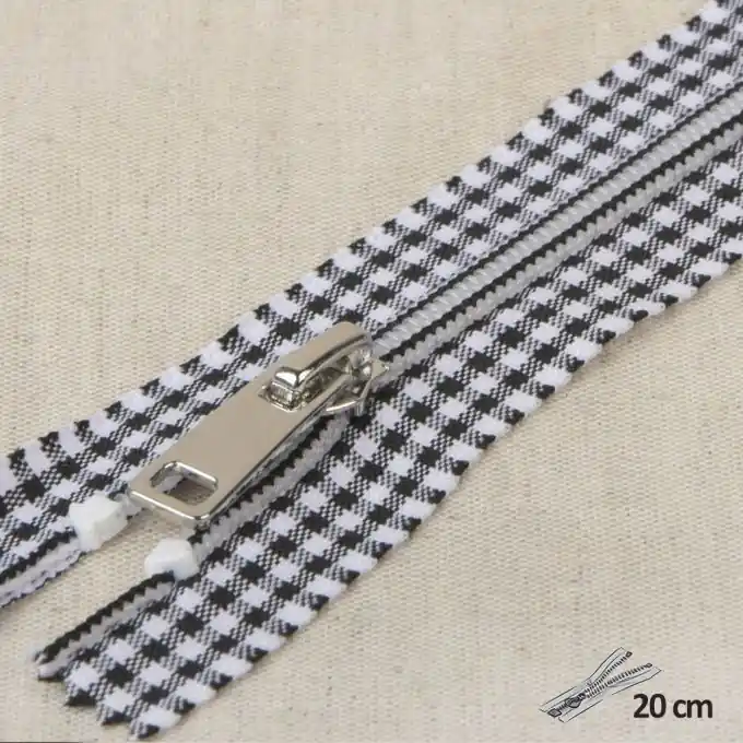 Angebot 20cm Verschluss mit trendigem Vichy-Muster für Nähprojekte