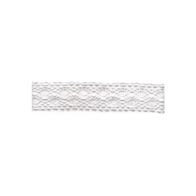 Handgefertigt Spitzenband Baumwolle 20mm Ecru