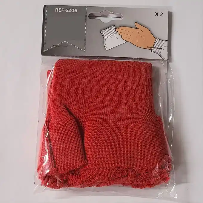 Exklusiv Rippenbündchen für Jacken und Pullover in Rot