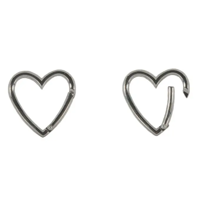 Beliebt Karabinerhaken Herz Metall Silbern 42mm