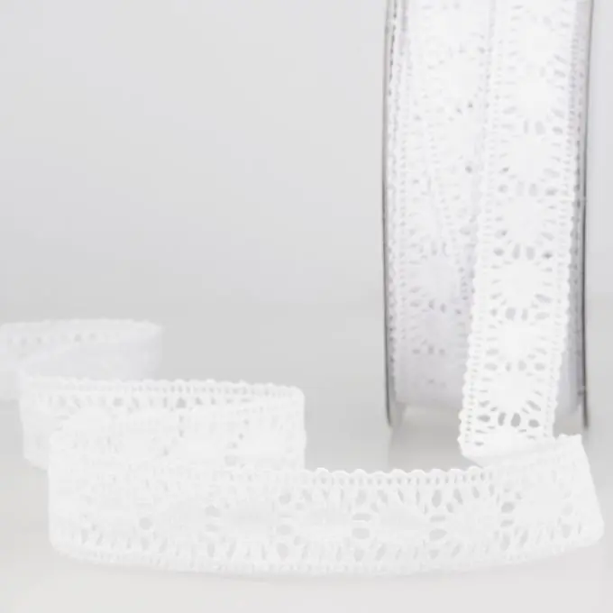 Elastisches Spitzenband Sonne 20mm Weiß Kracherpreis