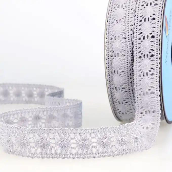 Elastisches Spitzenband Sonnen 20mm Grau Mengenrabatt