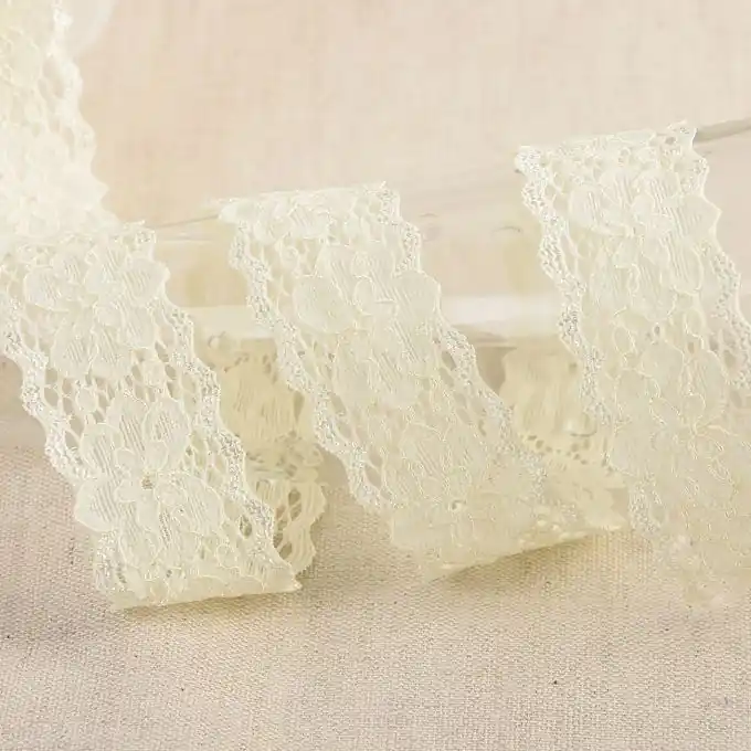 Spitzenband elastisch 25mm Ecru Preisreduziert