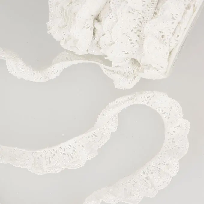 Finale Aktion Gummiband Spitze Baumwolle Weiß 22mm