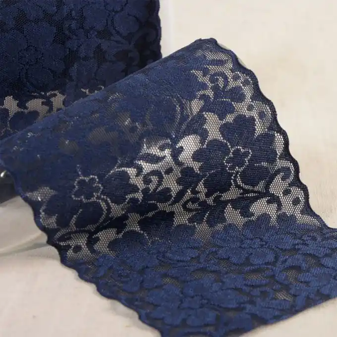 Elastisches Spitzenband Mohn 100mm Marineblau Top-Angebot