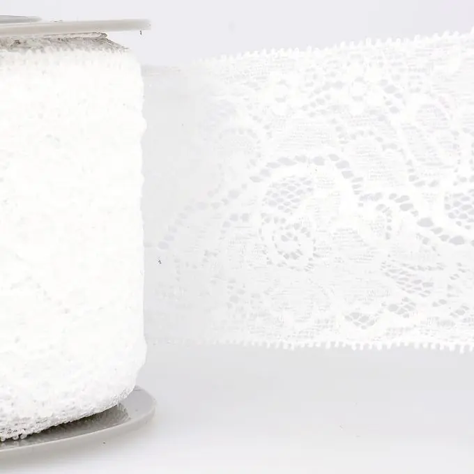 Sonderaktion Spitzenband elastisch 80mm Weiß