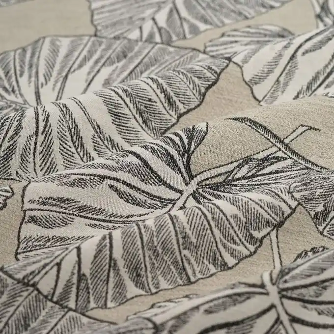 Jacquard Amazonie Monstera extra breit Beige Billig