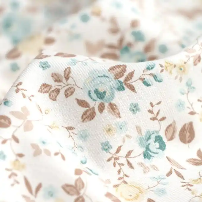 Popeline Bio Baumwolle Pfingstrose Ecru Geld-Zurück-Garantie