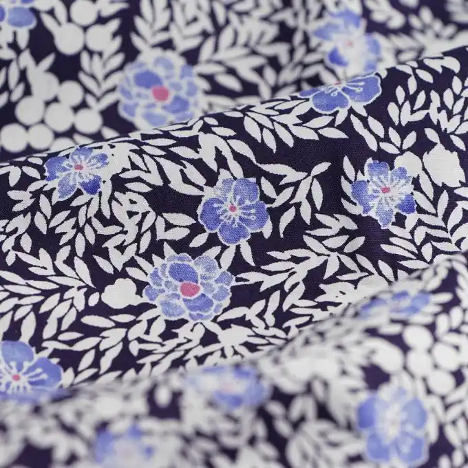 Limited Edition Popeline Baumwolle Stiefmütterchen Blau