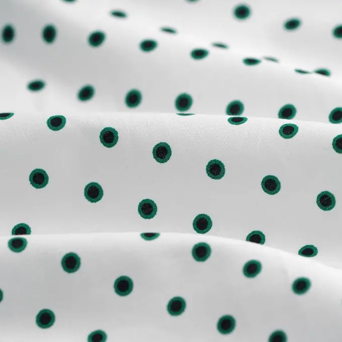 Mega-Angebot Popeline Baumwolle Kreise Grün/Weiß