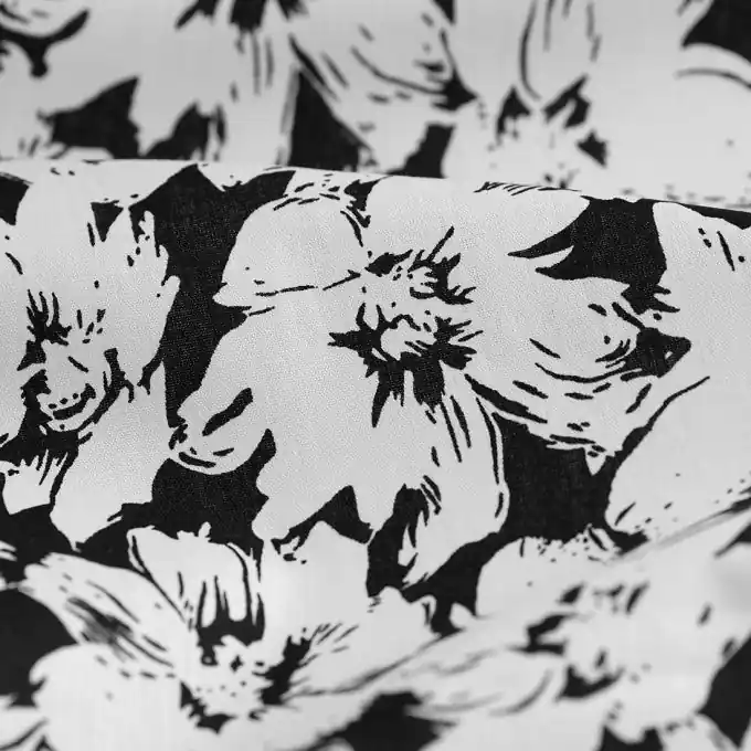 Jetzt Zugreifen Popeline Baumwolle Anemone Schwarz