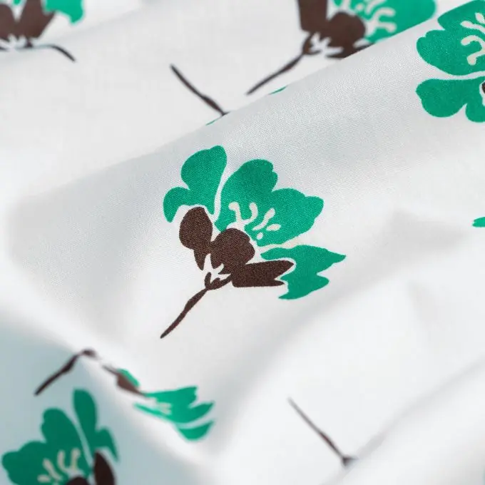 Knallerangebot Popeline Baumwolle exotische Blumen Grün/Weiß