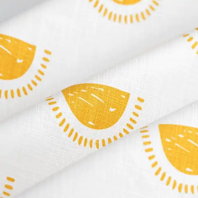 Geprüft Dicker Baumwollstoff Slub Sunset Weiß