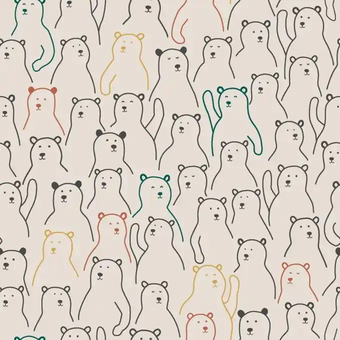 Letzte Chance Double Gauze aus Baumwolle Bären écru