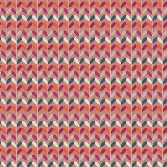 Echt Musselin Baumwolle geometrisch gemustert Rosa