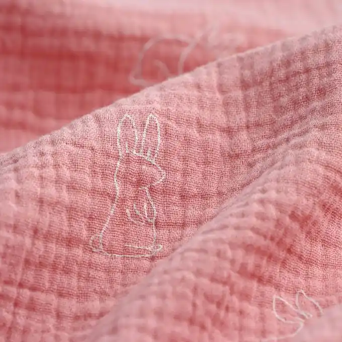 Im Trend Doppelte Gaze Baumwolle Hasen Rosa