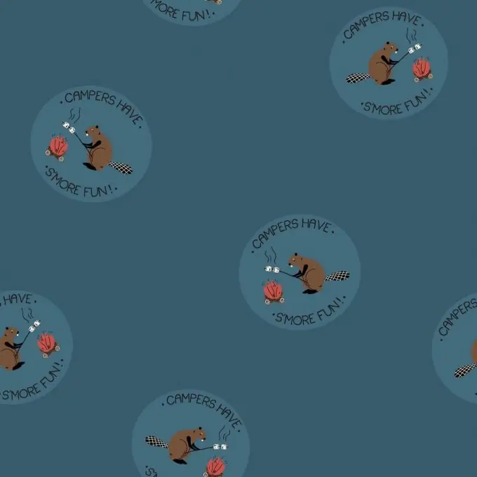 Bestpreis Sweatshirtstoff Waschbären beim Campen blau