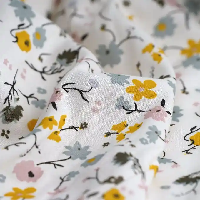 Heißes Angebot Viskose-Popeline Ecovero Pflanzen écru