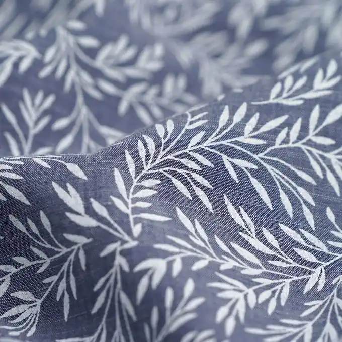 Chambray aus Baumwolle Blätter jeansblau Preis Gesenkt