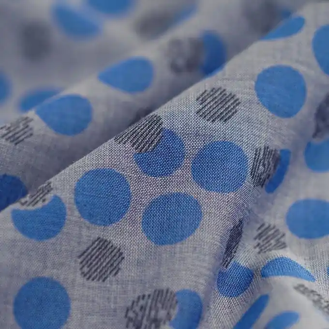 Baumwoll-Chambray Punkte blau Jetzt Bestellen