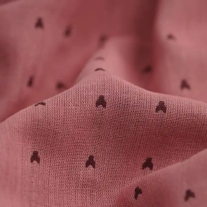 Hochwertig Double Gauze aus Baumwolle Herzen rosa