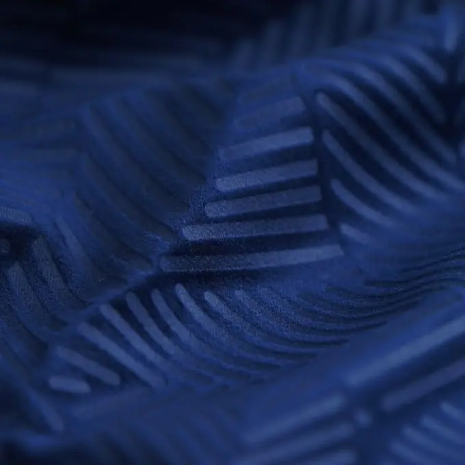 Online Kaufen Samtstoff Blätter tiefblau