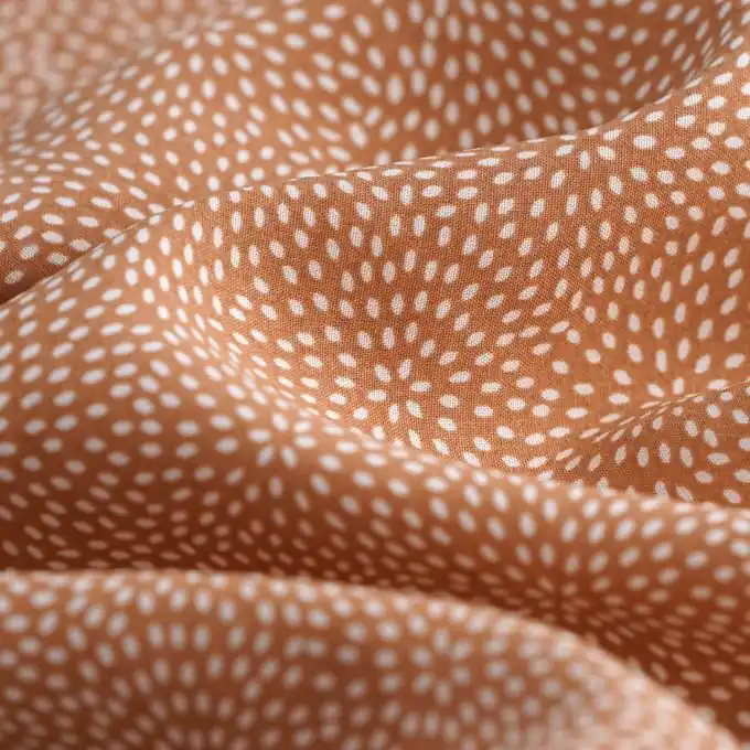 Popeline Viskose Grain de fleurs Terrakotta Markenprodukt