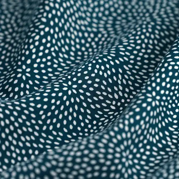 Kostenfreie Lieferung Popeline Viskose Grain de fleurs Entenblau