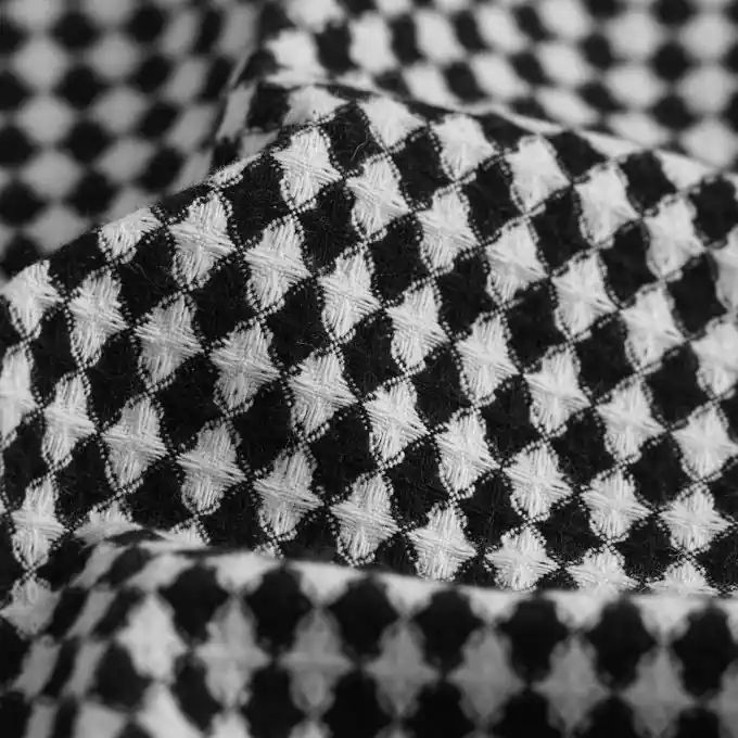 Garantierte Lieferung Jacquard Rauten schwarz weiß