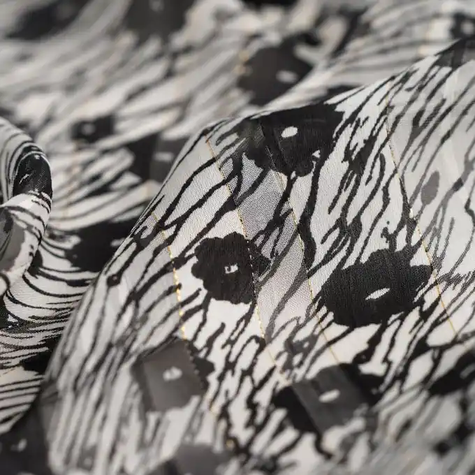 Versand Am Gleichen Tag Chiffon Polyester Blumen schwarz weiß