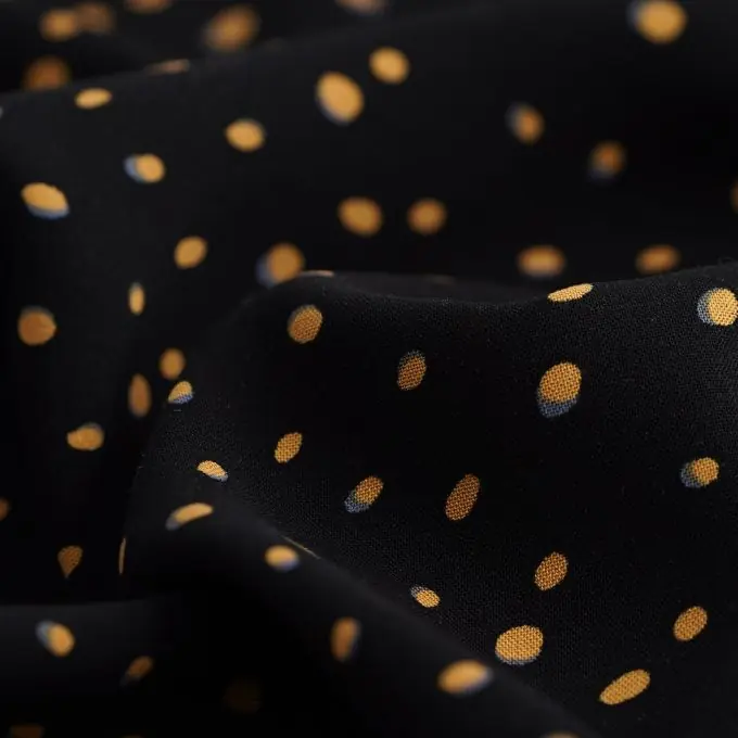 Preisreduziert Viskose-Popeline Sonnenfinsternis schwarz gelb