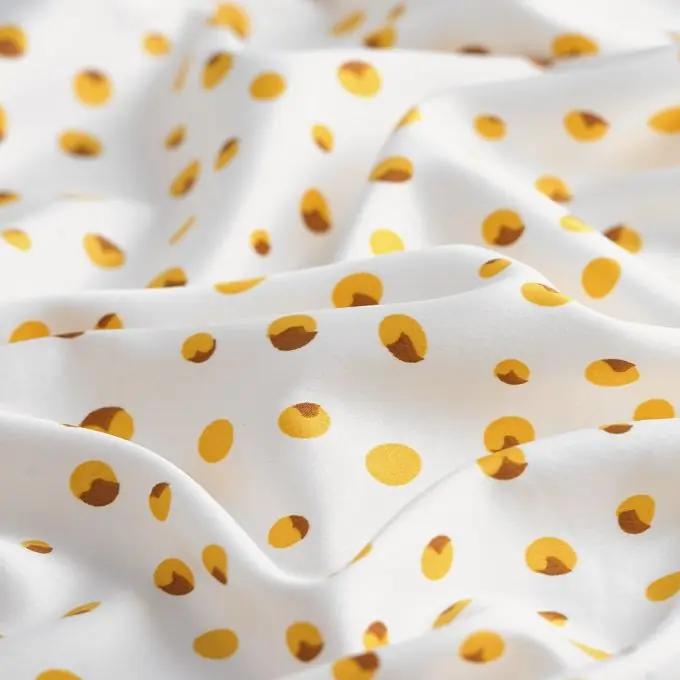 Satin Polyester Punkte karamell écru Aktuell