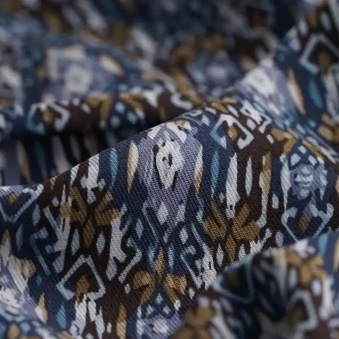 Bestpreis Twill-Viskose Ikat blau