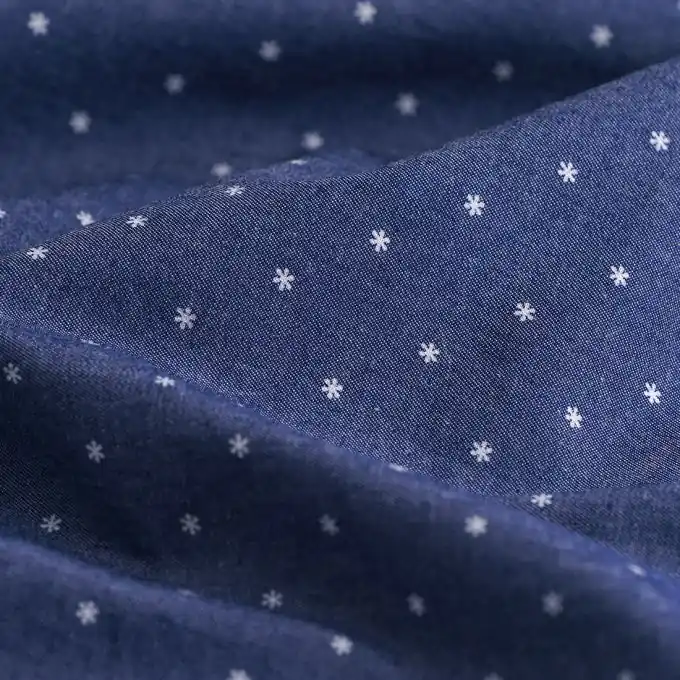 Gratis Versand Chambray Mini Blumen Marineblau