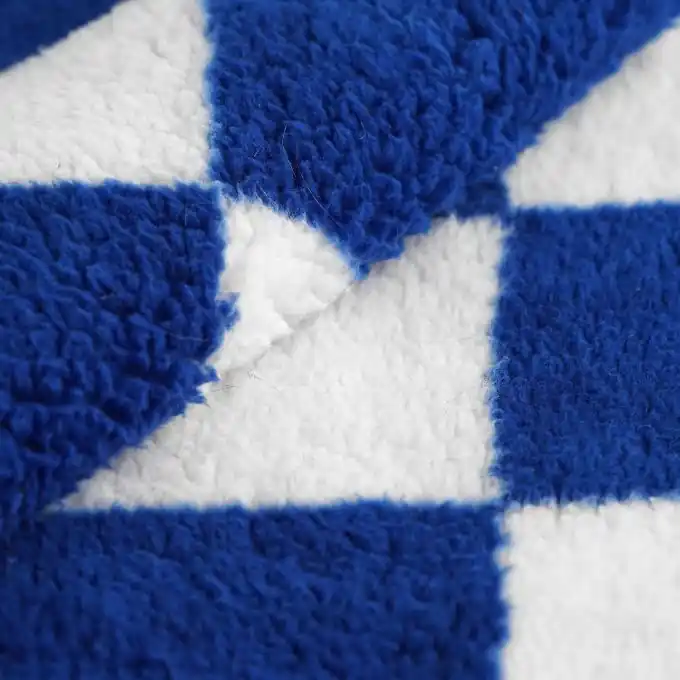 Sherpa-Stoff kariert blau weiß Solange Der Vorrat Reicht