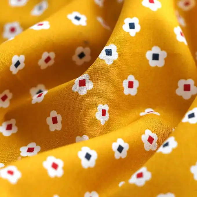 Top-Angebot Baumwoll-Popeline Immergrün senfgelb